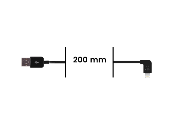 Cable Lightning Coudé vers USB - Noir